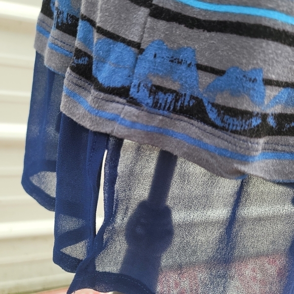 Kirna Zabete for Target Medieval Blue Print Dress Stretch Midi Knit V-Neck M - Picture 3 of 11